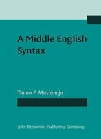 A Middle English Syntax: Parts Of Speech