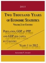 Two Thousand Years Of Economic Statistics, Years 1 – 2012: Population, Gdp At Ppp, And Gdp Per Capita. Volume 2, By Country