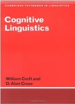 Cognitive Linguistics (Cambridge Textbooks In Linguistics) By D. Alan Cruse