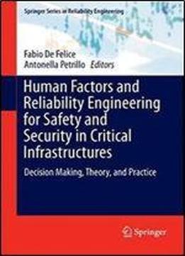 Human Factors And Reliability Engineering For Safety And Security In Critical Infrastructures: Decision Making, Theory, And Practice (springer Series In Reliability Engineering)