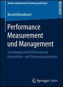 Performance Measurement Und Management: Gestaltung Und Einfuhrung Von Kennzahlen- Und Steuerungssystemen (techno-okonomische Forschung Und Praxis)