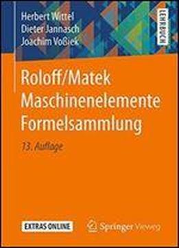 Roloff/matek Maschinenelemente Formelsammlung