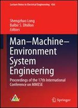 Manmachineenvironment System Engineering: Proceedings Of The 17th International Conference On Mmese (lecture Notes In Electrical Engineering)