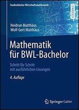 Mathematik Fur Bwl-bachelor: Schritt Fur Schritt Mit Ausfuhrlichen Losungen (studienbucher Wirtschaftsmathematik)