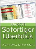 Sofortiger Ueberblick: In Excel 2010, 2013 Und 2016 (Kurz & Knackig) (German Edition)