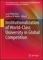 Institutionalization Of World-Class University In Global Competition (The Changing Academy The Changing Academic Profession In International Comparative Perspective)