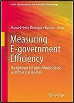 Measuring E-Government Efficiency: The Opinions Of Public Administrators And Other Stakeholders (Public Administration And Information Technology)