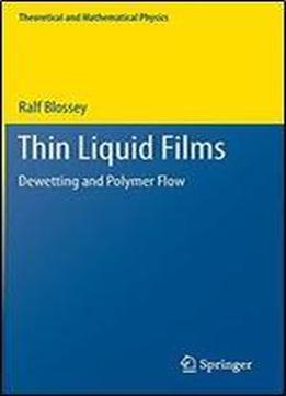 Thin Liquid Films: Dewetting And Polymer Flow (theoretical And Mathematical Physics)