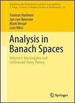 1: Analysis In Banach Spaces: Volume I: Martingales And Littlewood-Paley Theory (Ergebnisse Der Mathematik Und Ihrer Grenzgebiete. 3. Folge / A Series Of Modern Surveys In Mathematics)