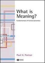 What Is Meaning?: Fundamentals Of Formal Semantics (Fundamentals Of Linguistics)