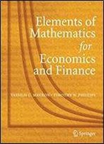 Elements Of Mathematics For Economics And Finance
