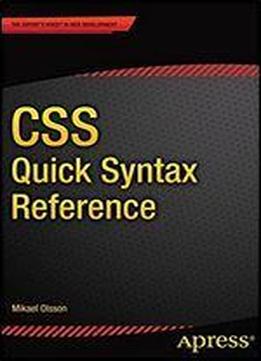 Css Quick Syntax Reference (apress)