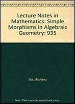 Lecture Notes In Mathematics: Simple Morphisms In Algebraic Geometry