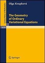 The Geometry Of Ordinary Variational Equations (Lecture Notes In Mathematics)