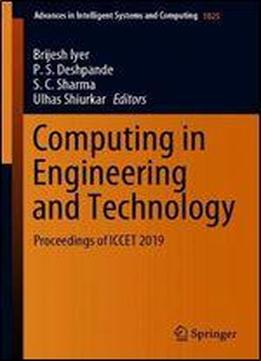 Computing In Engineering And Technology: Proceedings Of Iccet 2019