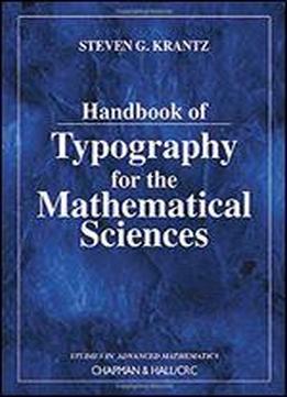 Handbook Of Typography For Mathematical Sciences