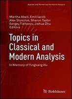 Topics In Classical And Modern Analysis: In Memory Of Yingkang Hu