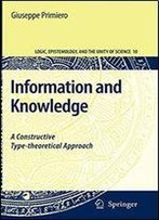 Information And Knowledge: A Constructive Type-Theoretical Approach (Logic, Epistemology, And The Unity Of Science)