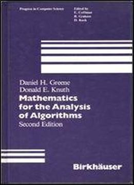 Mathematics For The Analysis Of Algorithms (progress In Computer Science)