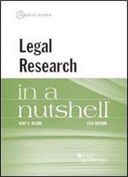 Legal Research In A Nutshell (nutshells)