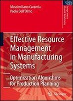 Effective Resource Management In Manufacturing Systems: Optimization Algorithms For Production Planning