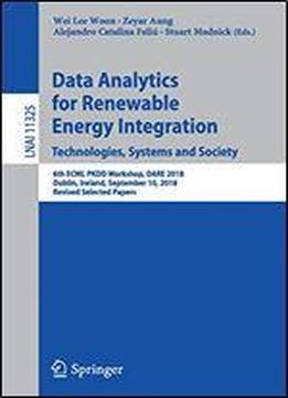 Data Analytics For Renewable Energy Integration. Technologies, Systems And Society: 6th Ecml Pkdd Workshop, Dare 2018, Dublin, Ireland, September 10, 2018, Revised Selected Papers