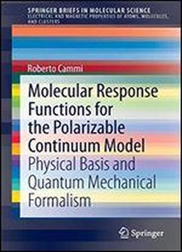 Molecular Response Functions For The Polarizable Continuum Model: Physical Basis And Quantum Mechanical Formalism (springerbriefs In Molecular Science)