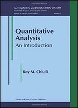 Quantitative Analysis: An Introduction