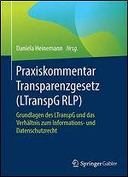 Praxiskommentar Transparenzgesetz (ltranspg Rlp): Grundlagen Des Ltranspg Und Das Verhltnis Zum Informations- Und Datenschutzrecht