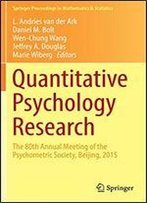 Quantitative Psychology Research: The 80th Annual Meeting Of The Psychometric Society, Beijing, 2015 (Springer Proceedings In Mathematics & Statistics)